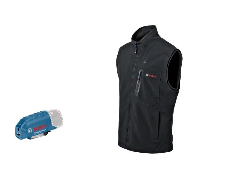 Apsildāma veste Bosch GHV 12; 3XL; 12 V + usb adapteris GAA 12V-21 (bez akumulatora un lādētāja)