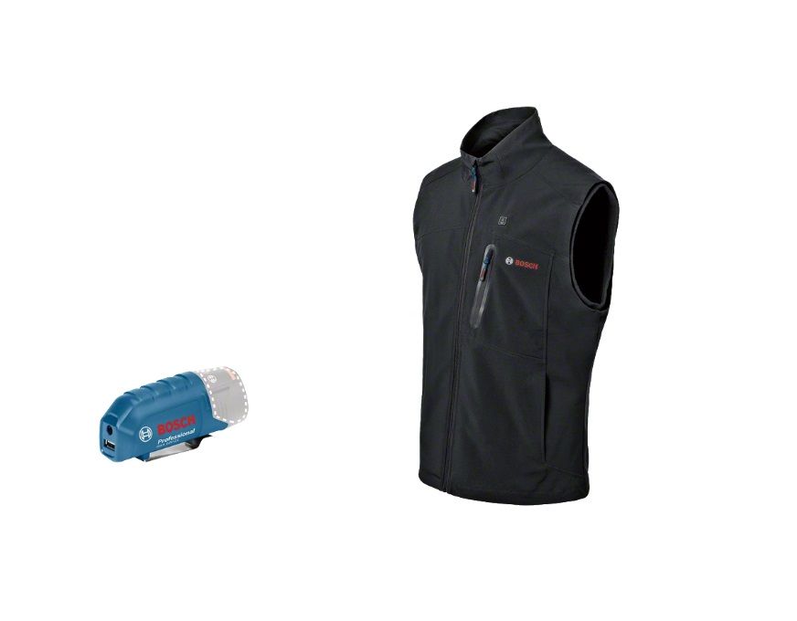 Apsildāma veste Bosch GHV 12; L; 12 V + usb adapteris GAA 12V-21 (bez akumulatora un lādētāja)