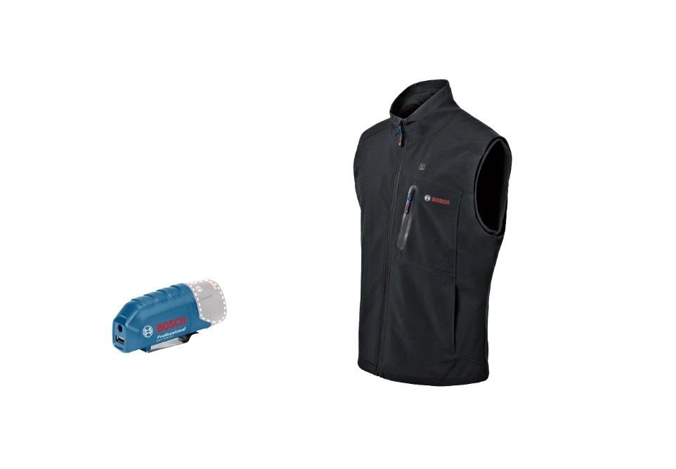 Apsildāma veste Bosch GHV 12; M; 12 V + usb adapteris GAA 12V-21 (bez akumulatora un lādētāja)