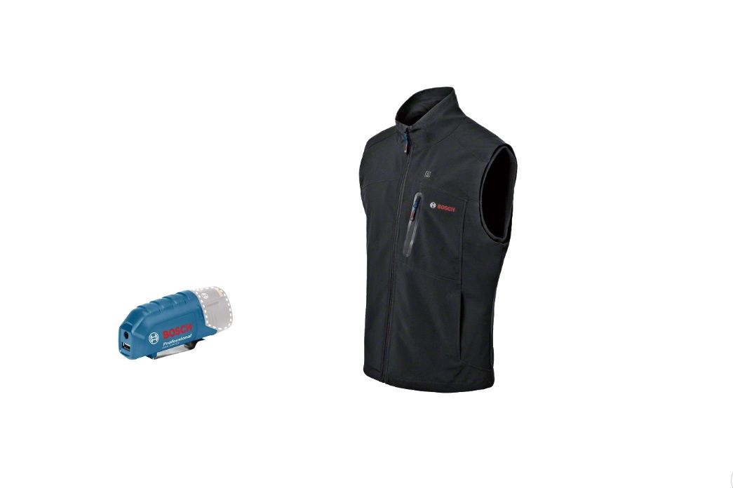 Apsildāma veste Bosch GHV 12; S; 12 V + usb adapteris GAA 12V-21 (bez akumulatora un lādētāja)