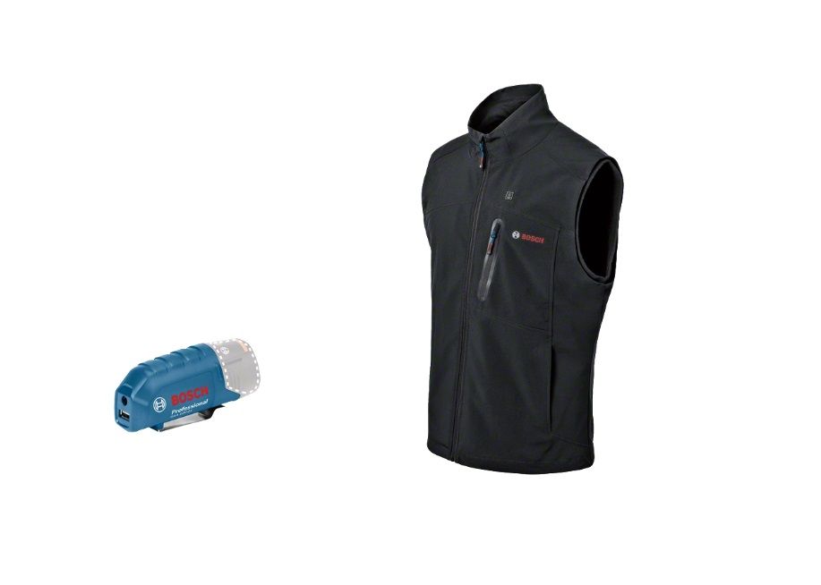Apsildāma veste Bosch GHV 12; XL; 12 V + usb adapteris GAA 12V-21 (bez akumulatora un lādētāja)