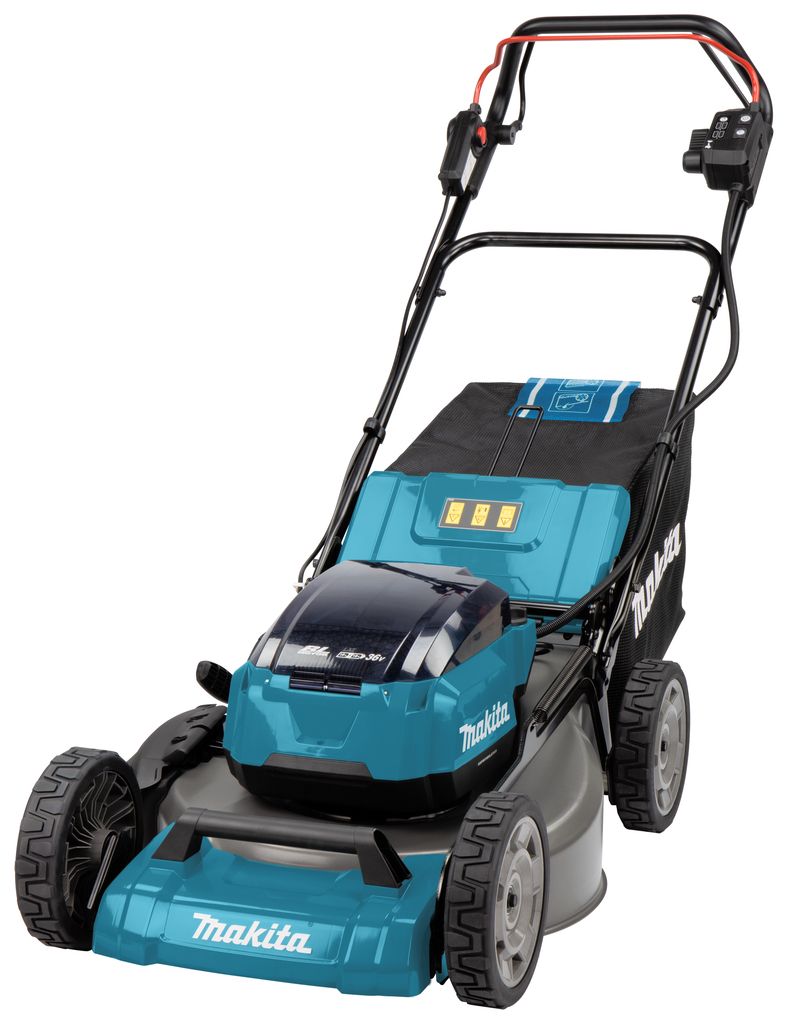 Akumulatora zāles pļāvēja pašgājējs Makita DLM532PT4; 2x18 V; 4x5,0 Ah akum.