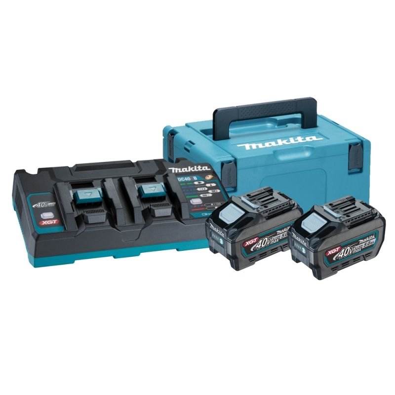 Piederumu komplekts Makita 191U13-9; 40 V; 2x5,0 Ah akum.