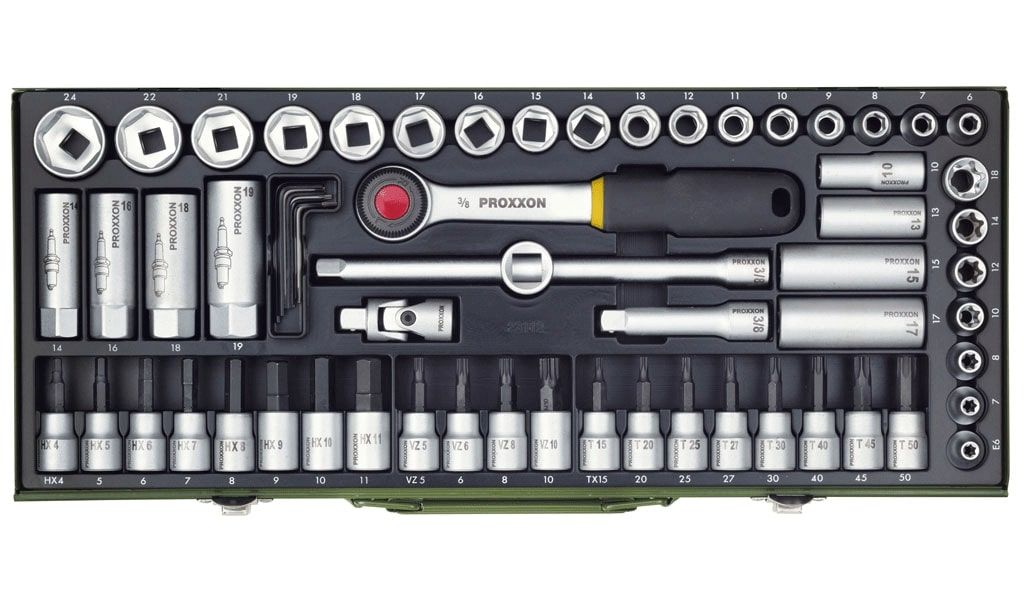 65 galvas komplekts Proxxon; 3/8''