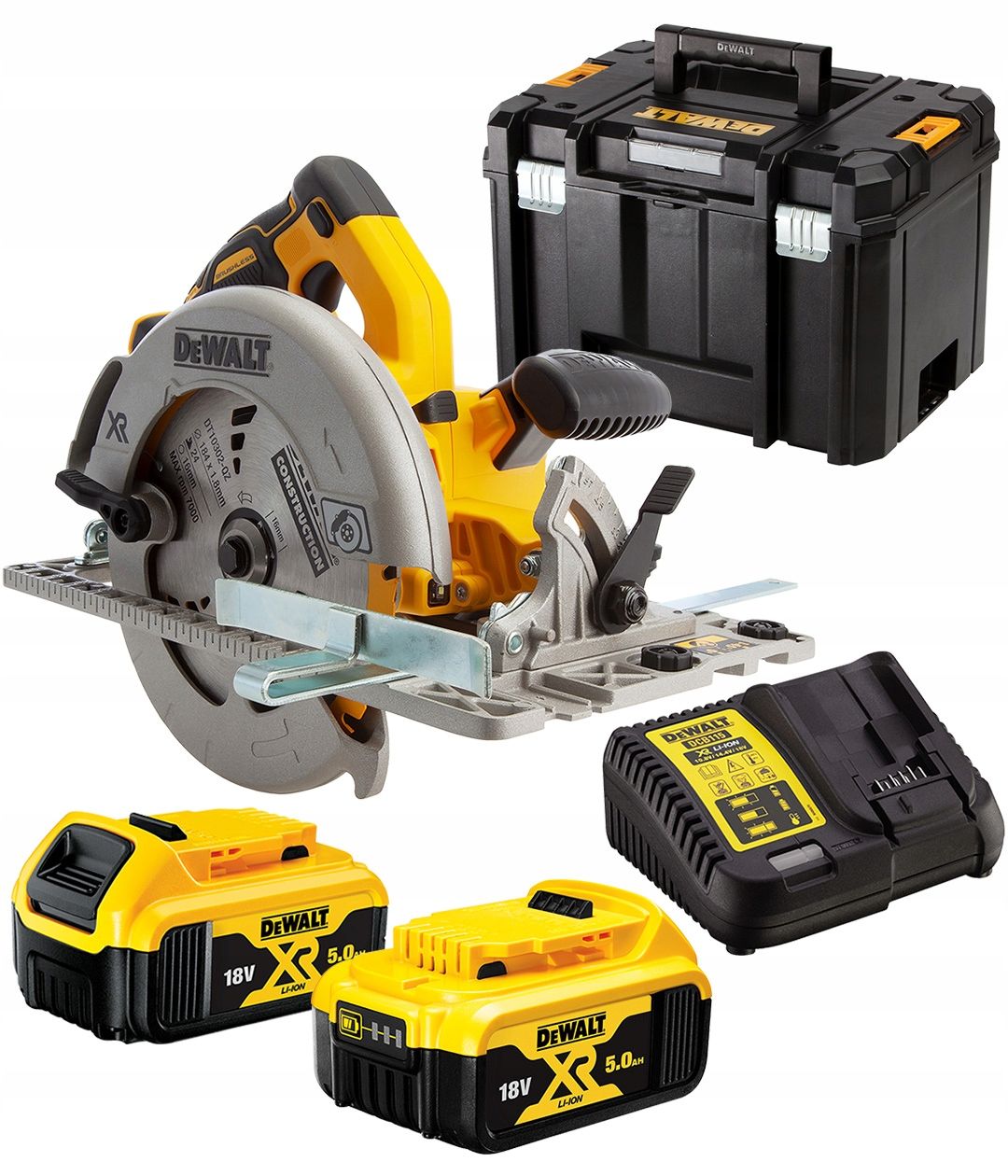 Akumulatora ripzāģis DeWalt DCS572P2-QW; 18 V; 2x5,0 Ah akum.