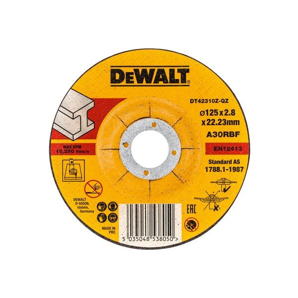 Abrazīvais griešanas disks DeWalt DT42310Z-QZ; 125x2,8 mm