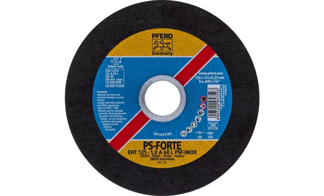 Abrazīvais griešanas disks Pferd PSF Classic Steelox; 125x1x22,23 mm