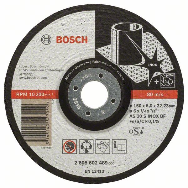 Slīpēšanas disks Bosch AS 30 S INOX BF; 150x6 mm