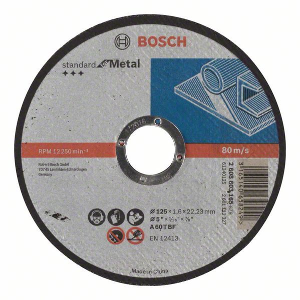 Abrazīvais griešanas disks Bosch Standard; 125x1,6 mm