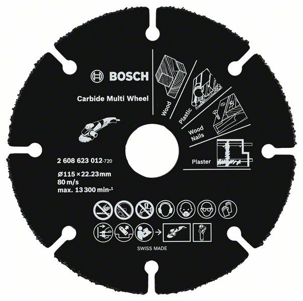 Griešanas disks kokam leņķa slīpmašīnām Bosch 2608623012; 115x1 mm