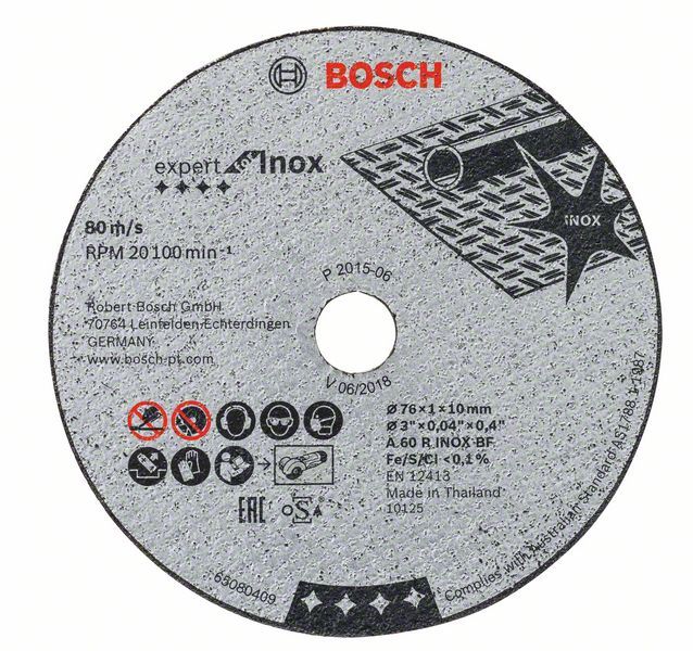Abrazīvais griešanas disks Bosch 2608601520; 76x1 mm; 5 gab.