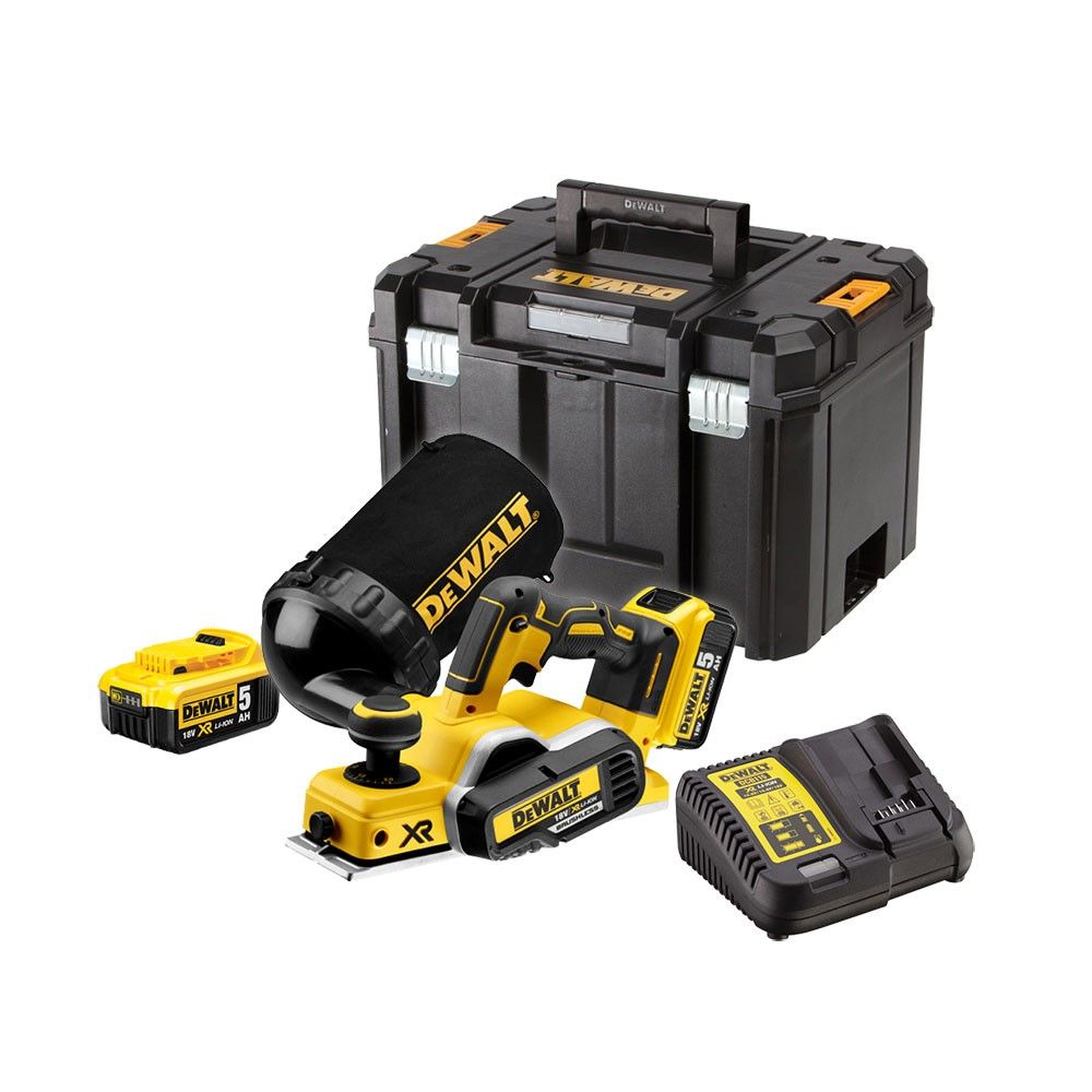 Ēvele ar akumulatoru DeWalt DCP580PD-QW; 18 V; 2x5,0 Ah akum.