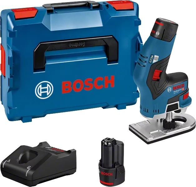 Malu frēze Bosch GKF 12V-8; 12 V; 2x3,0 Ah akum.