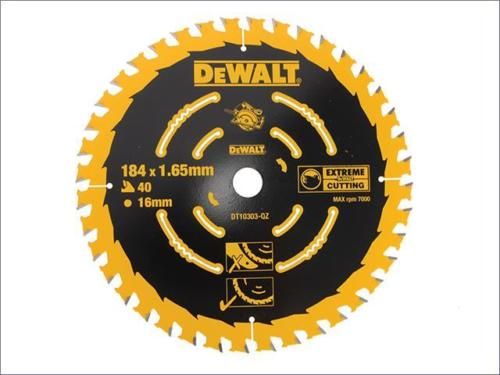 Griešanas disks kokam DeWalt; 184x1,65x16,0 mm; Z40; 20°