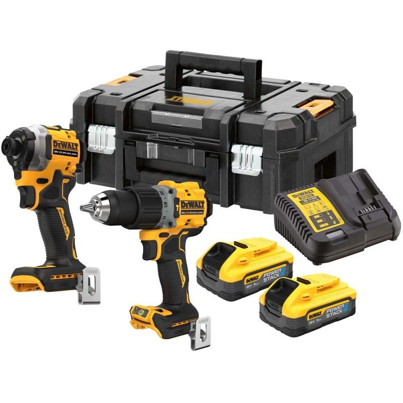 Instrumentu komplekts DeWalt DCK2050H2T-QW (DCD805 + DCF850); 18 V; 2x5,0 Ah akum.