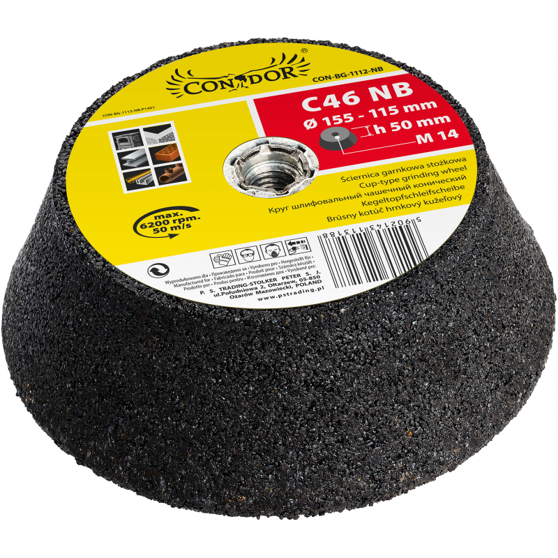 Bļodiņas riteņi Condor CON-BG-1112-NB; 155/115x50 mm