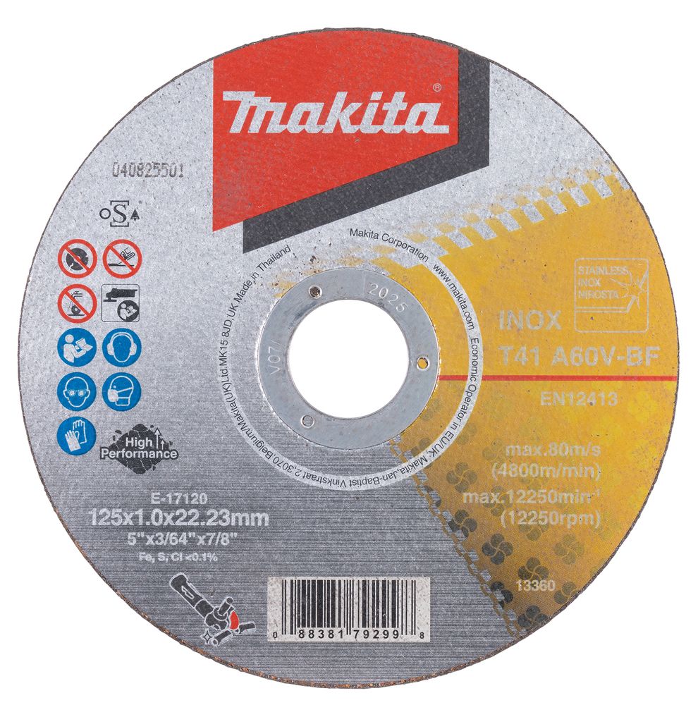 Abrazīvais griešanas disks Makita E-17120; 125x22,23 mm