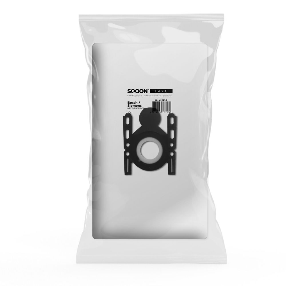 Auduma putekļu maisiņš SQOON 42025-T; Bosch/Siemens 3-D Type GXL; 10 gab.