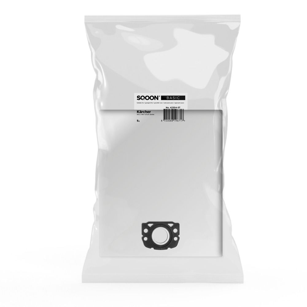 Auduma putekļu maisiņš SQOON 42304-5T; Karcher WD / MV 4/5/6 series; 5 gab.