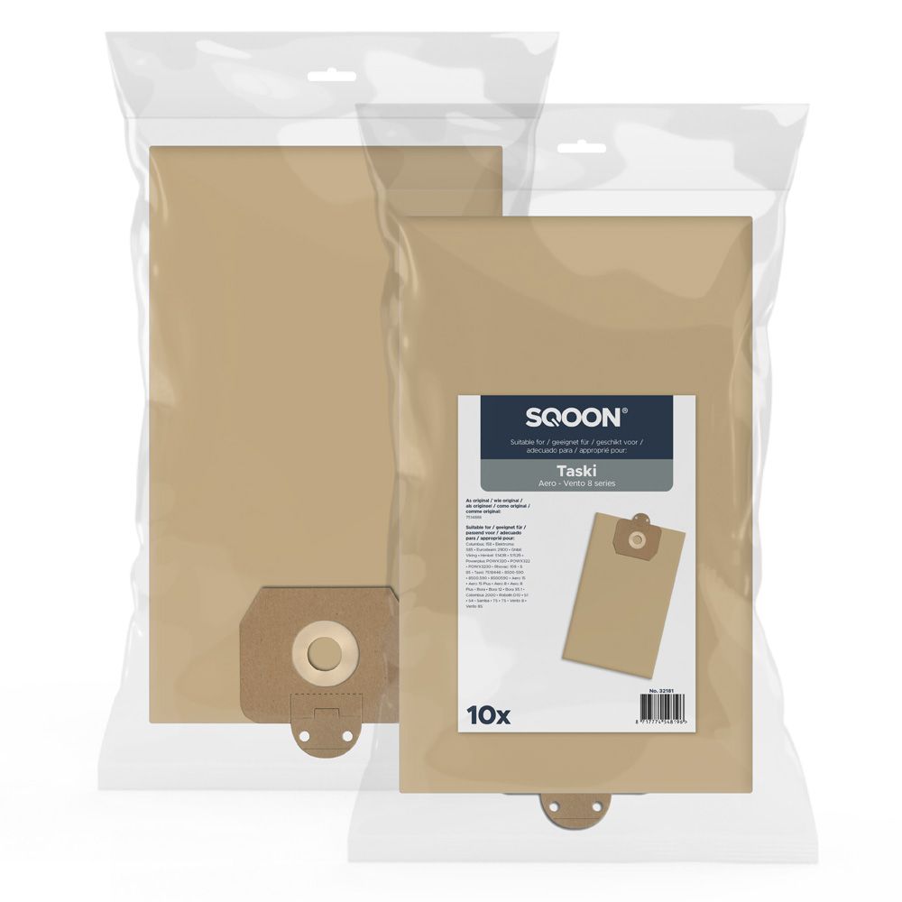 Papīra putekļu maisi putekļsūcējam SQOON 32181; Taski Vento 8/Cleanfix S10; 10 gab.