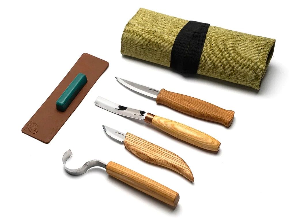 Grebšanas komplekts BeaverCraft S43; 6 gab.; karošu un citu koka izstrādājumu grebšanai