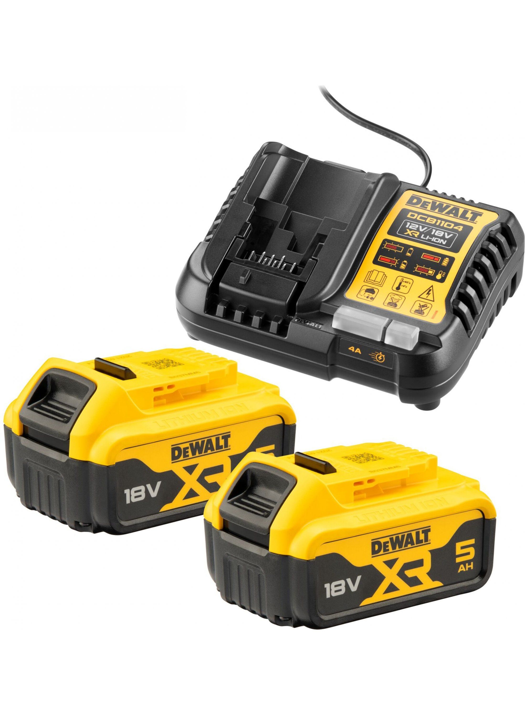 Piederumu komplekts DeWalt DCB1104P2-QW; 18 V; 2x5,0 Ah akum.