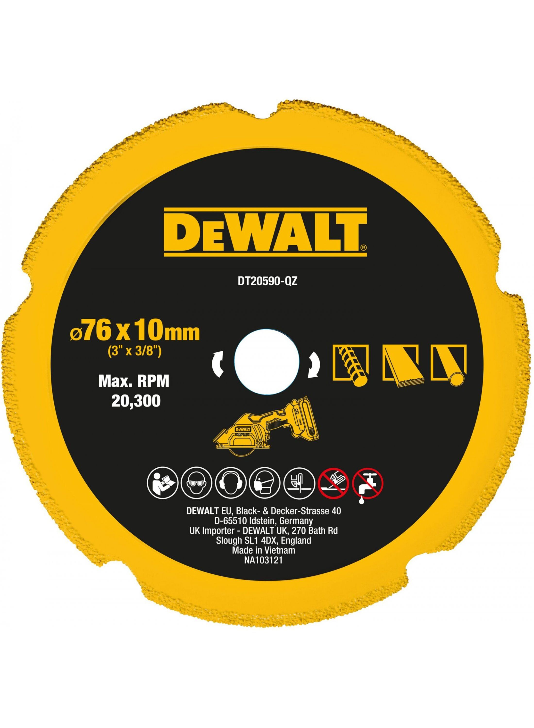 Dimanta griešanas disks DeWalt DT20590-QZ; 76 mm