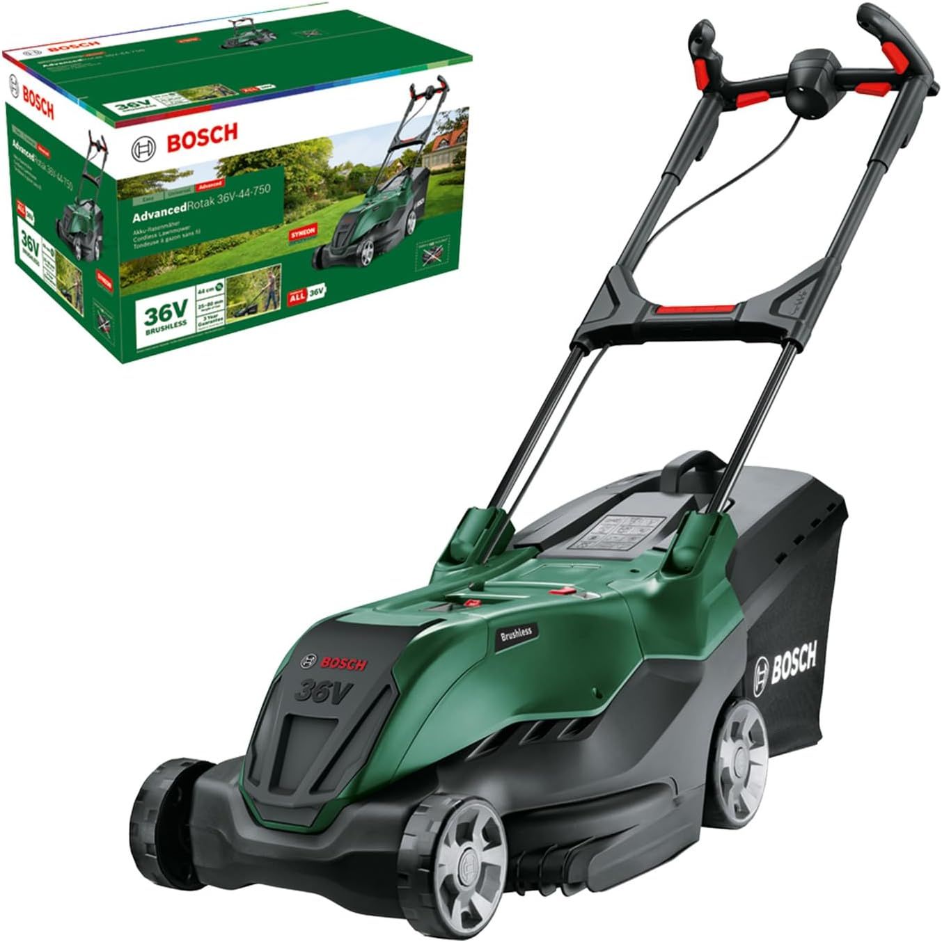 Zāles pļāvējs Bosch AdvancedRotak 36V-44-750; 36 V (bez akumulatora un lādētāja)