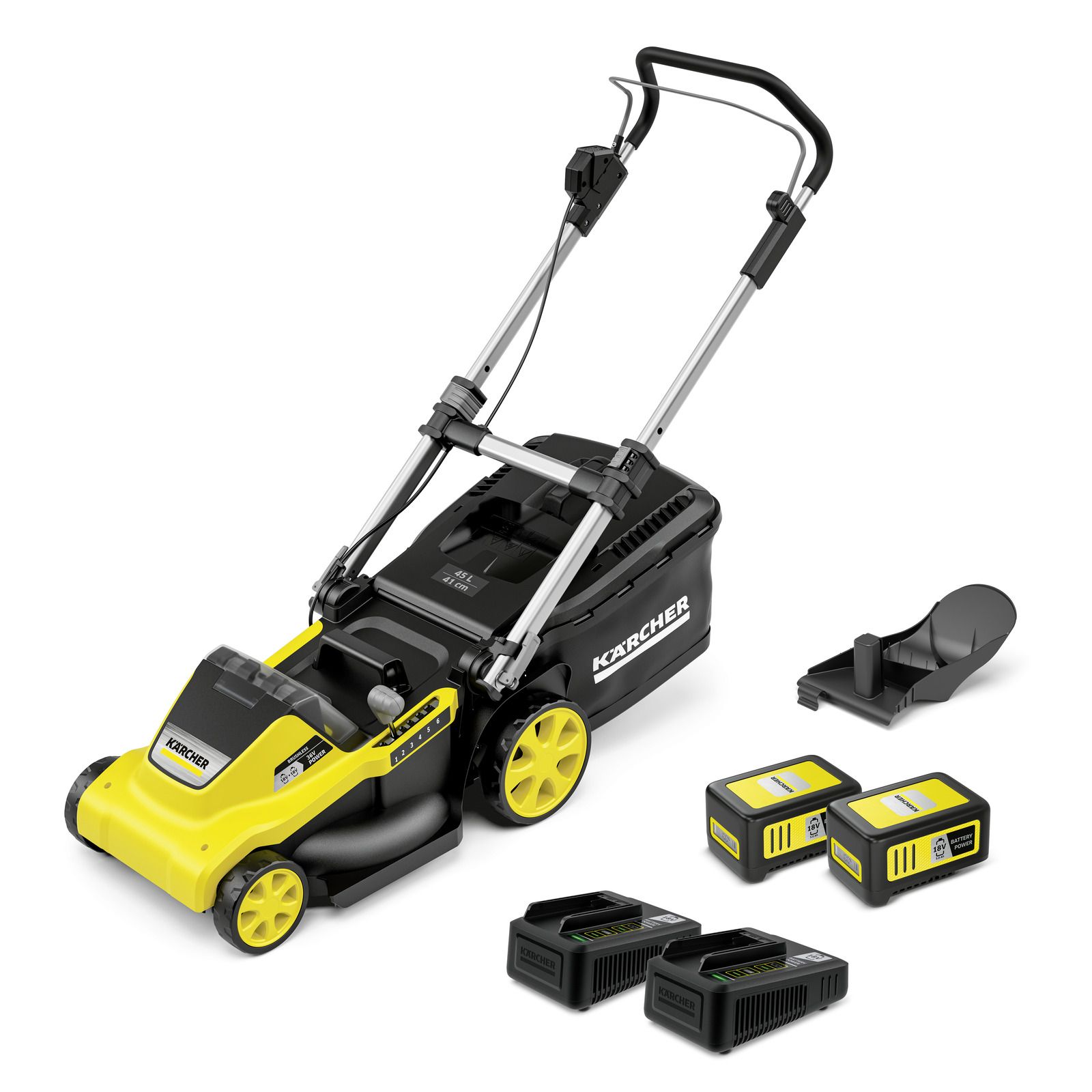 Akumulatora zāles pļāvējs Karcher LMO 5-18 Dual Battery Set; 18 V; 2x5,0 Ah akum.
