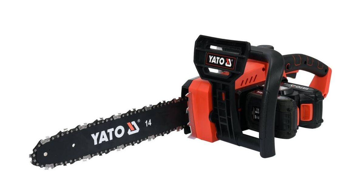 Ķēdes zāģis Yato YT-82812; 2x18 V; 2x2,0 Ah akum.; 35 cm sliede