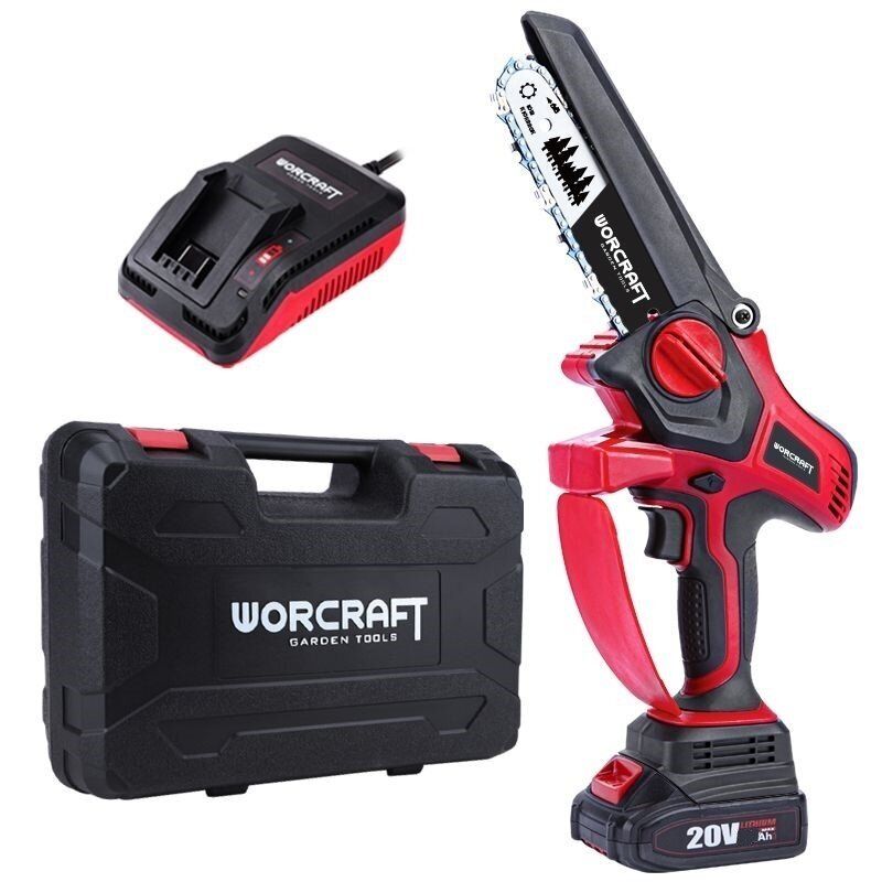 Atzarošanas motorzāģis Worcraft CHSS20LiBPN; 20 V; 1x4,0 Ah akum.; 15 cm sliede + koferis