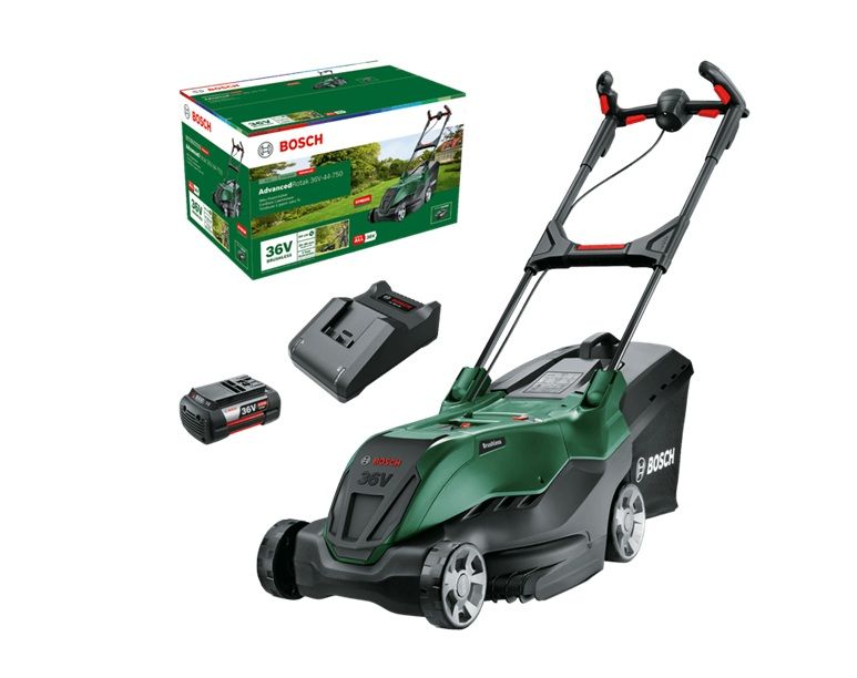 Akumulatora zāles pļāvējs Bosch AdvancedRotak 36V-44-750; 36 V; 1x4,0 Ah akum.