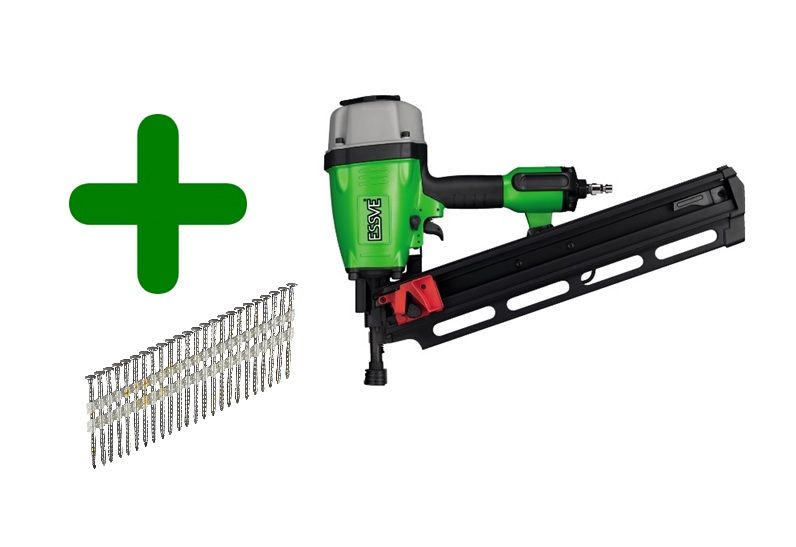 Pneimatiskā naglu pistole Essve FN 21/90; 21°; 50-90 mm + Naglas