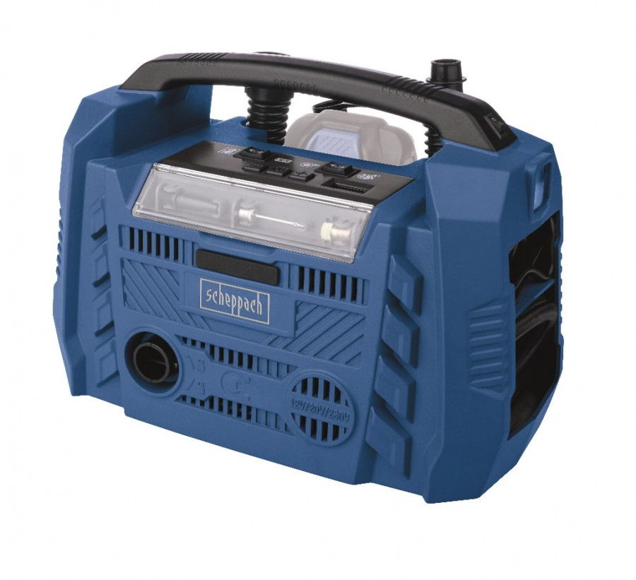 Bezvada gaisa pumpis Scheppach Airforce 6; 12/20/230 V (bez akumulatora un lādētāja)