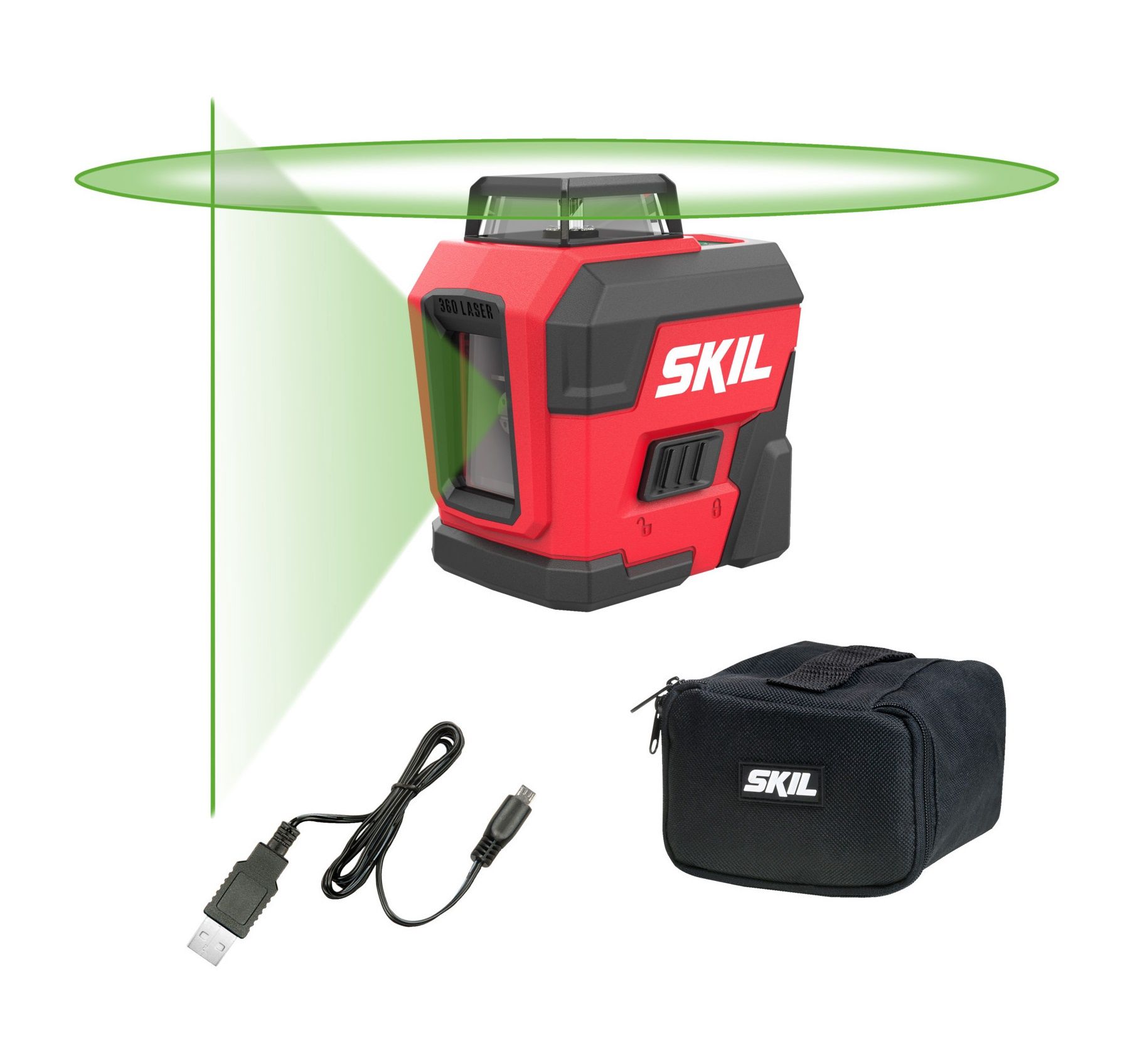 Krustveida lāzera nivelieris Skil 1961 DA; 3,7 V; 1x2,0 Ah akum.