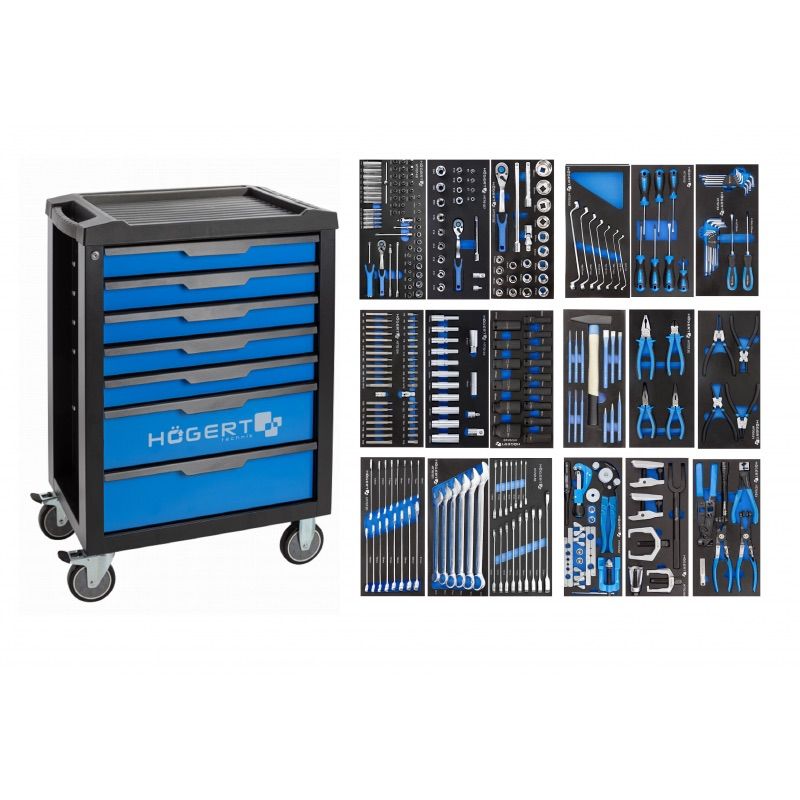 Instrumentu ratiņi ar instrumentiem Hogert HT7G048-INS-3A; 284 gab.