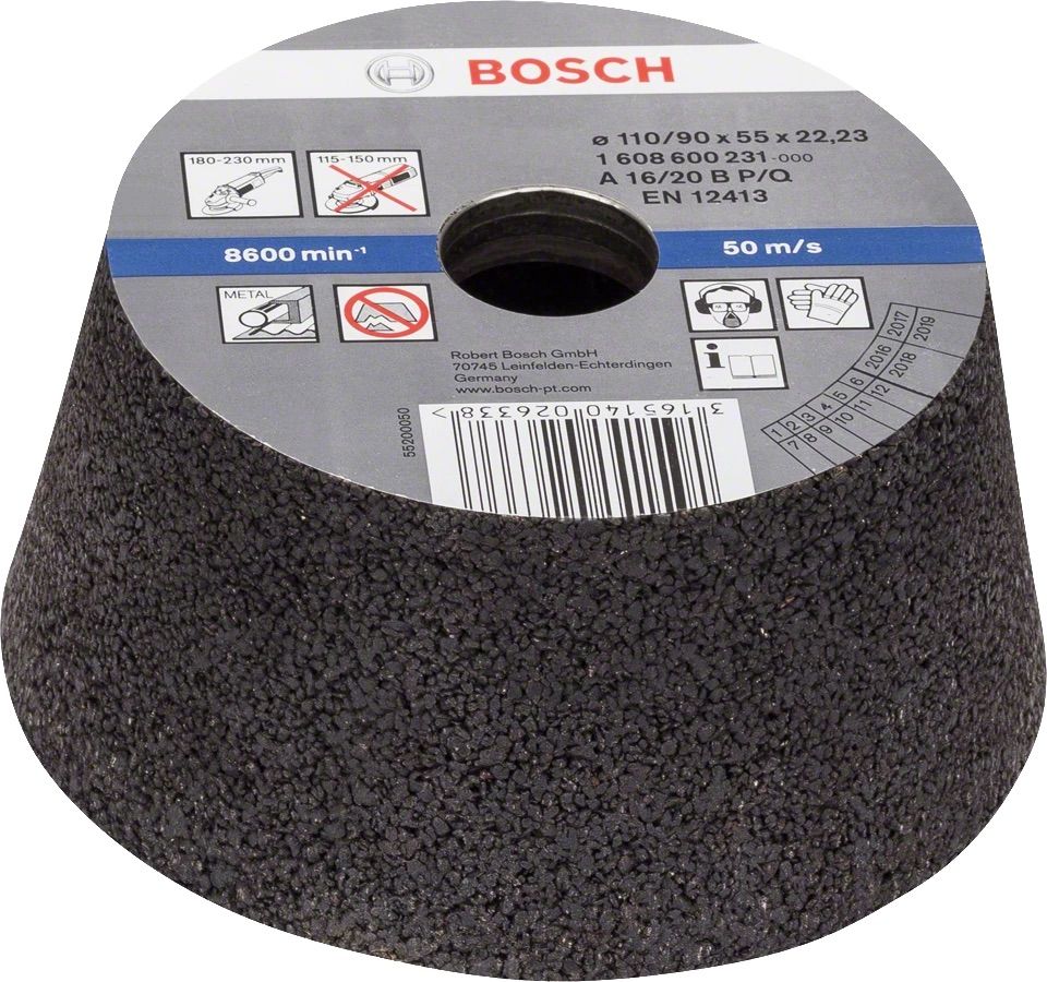 Konisks slīpēšanas akmens Bosch 1608600231; 90-110 mm; P16