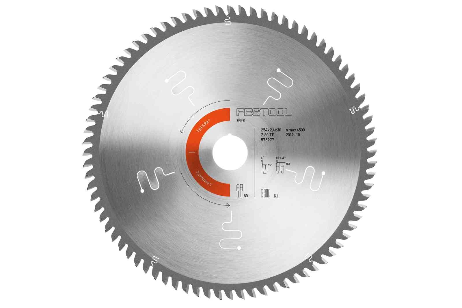 Griešanas disks laminātam Festool HW 575977; 254x30 mm; Z80