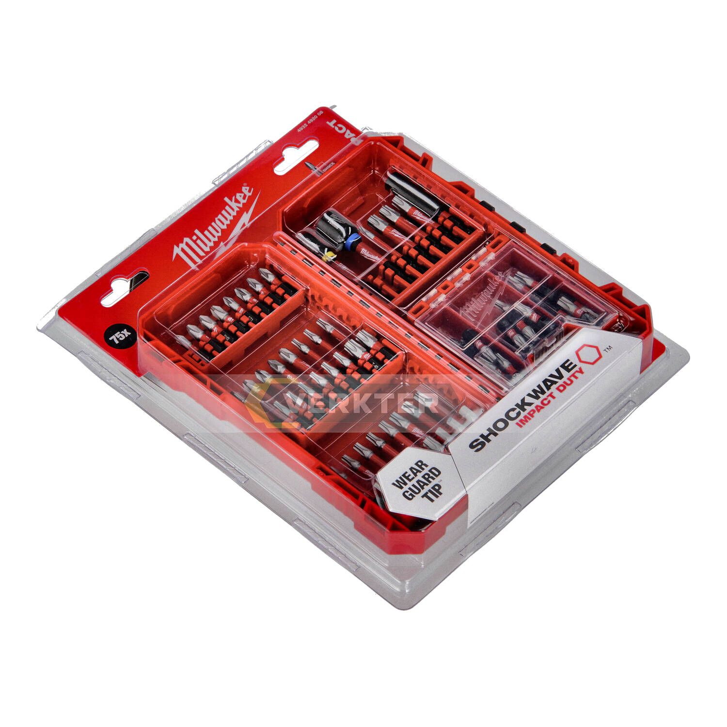 Skrūvgriežu uzgaļu komplekts Milwaukee Shockwave 4932492008; 75 gab.
