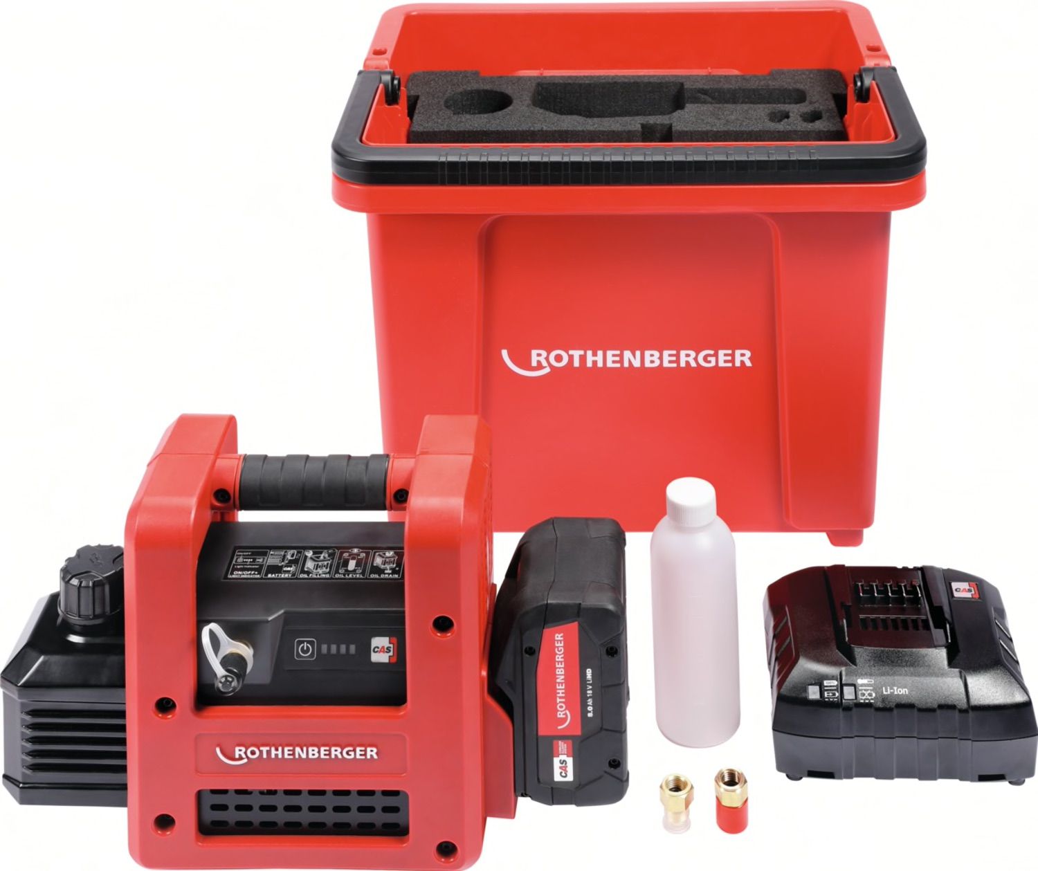 Akumulatora vakuuma putekļsūcējs Rothenberger ROAIRVAC R32 2.0 CL Set; 18 V; 1x8,0 Ah akum.