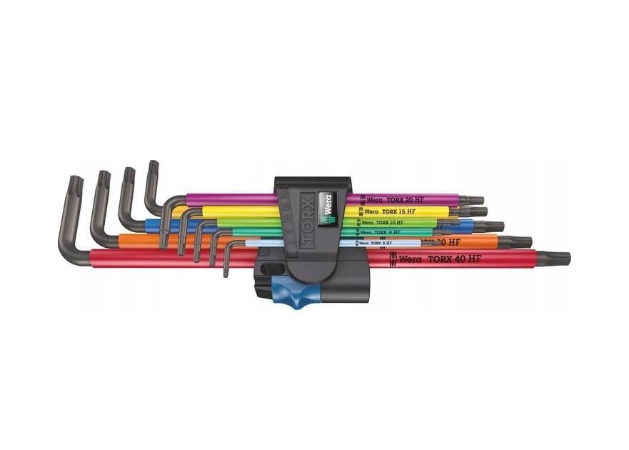 Seškanšu atslēgu komplekts Wera 967/9 TX XL Multicolour HF 1; TX8-TX40; 9 gab.