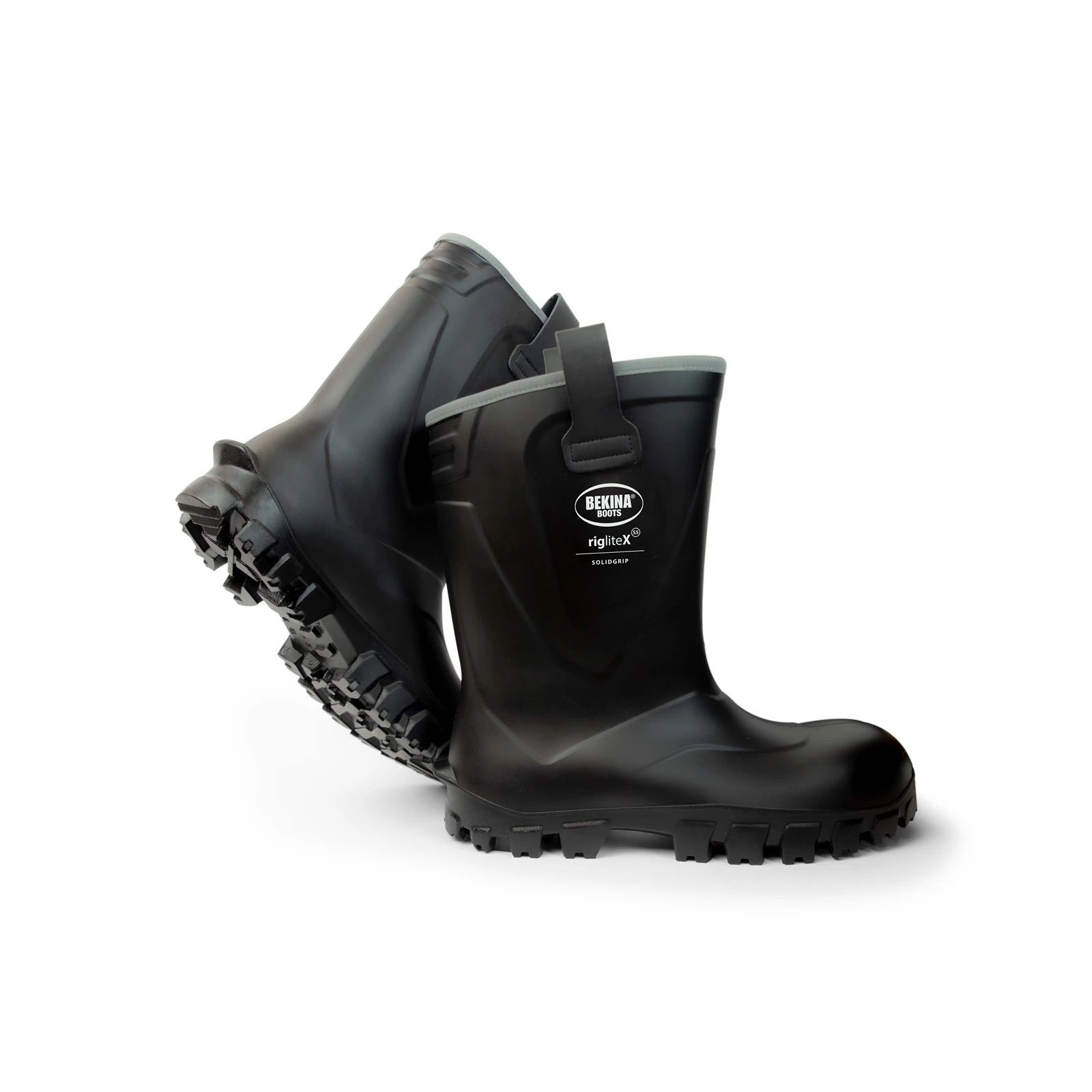 Gumijas zābaki Bekina RigliteX Solid Grip S5; 44; melns