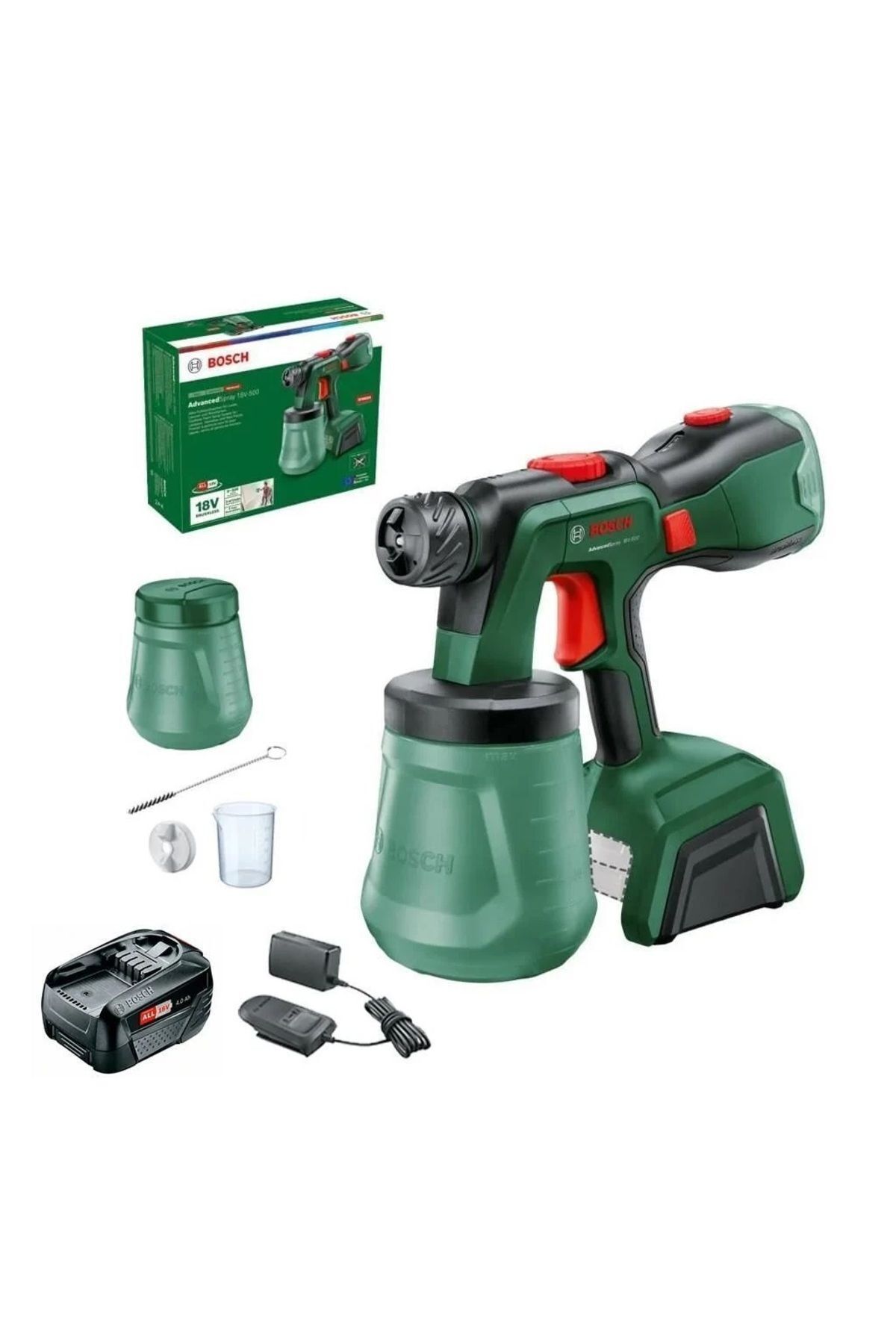 Krāsas smidzinātājs Bosch AdvancedSpray 18V-500; 18 V; 1x4,0 Ah akum.