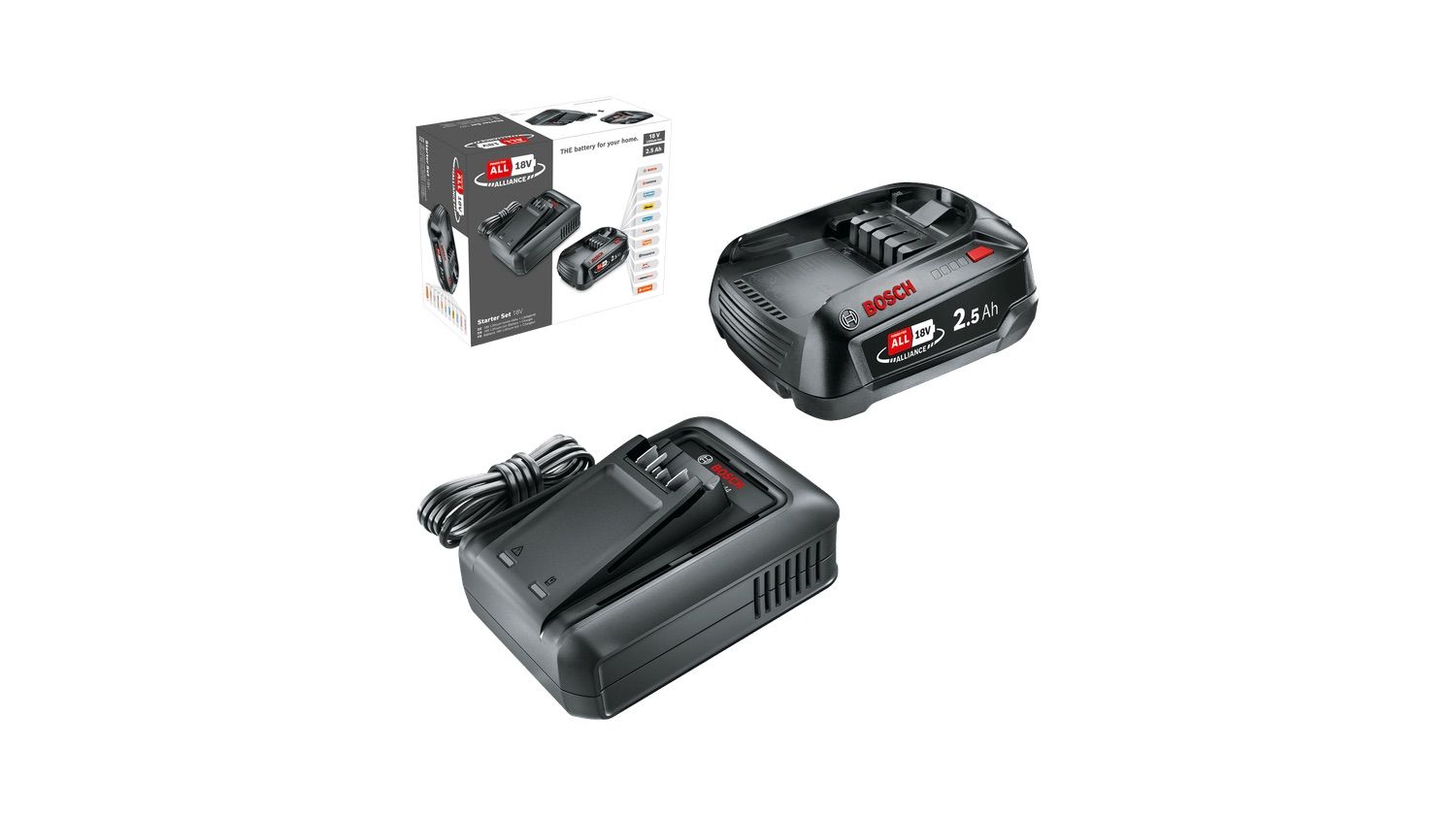 Piederumu komplekts Bosch Starter Set 18V; 18 V; 1x2,5 Ah akum.