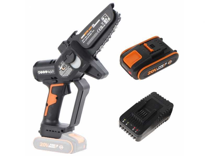 Atzarošanas motorzāģis Worx WG325E; 20 V; 12 cm; 1x2,0 Ah akum.