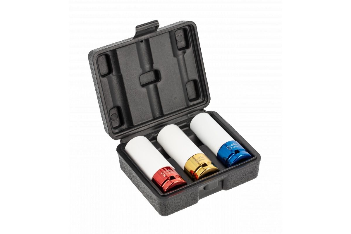 Uzgriežņu galviņu komplekts Hogert HT4R107; 1/2''; 17-21 mm; 3 gab.