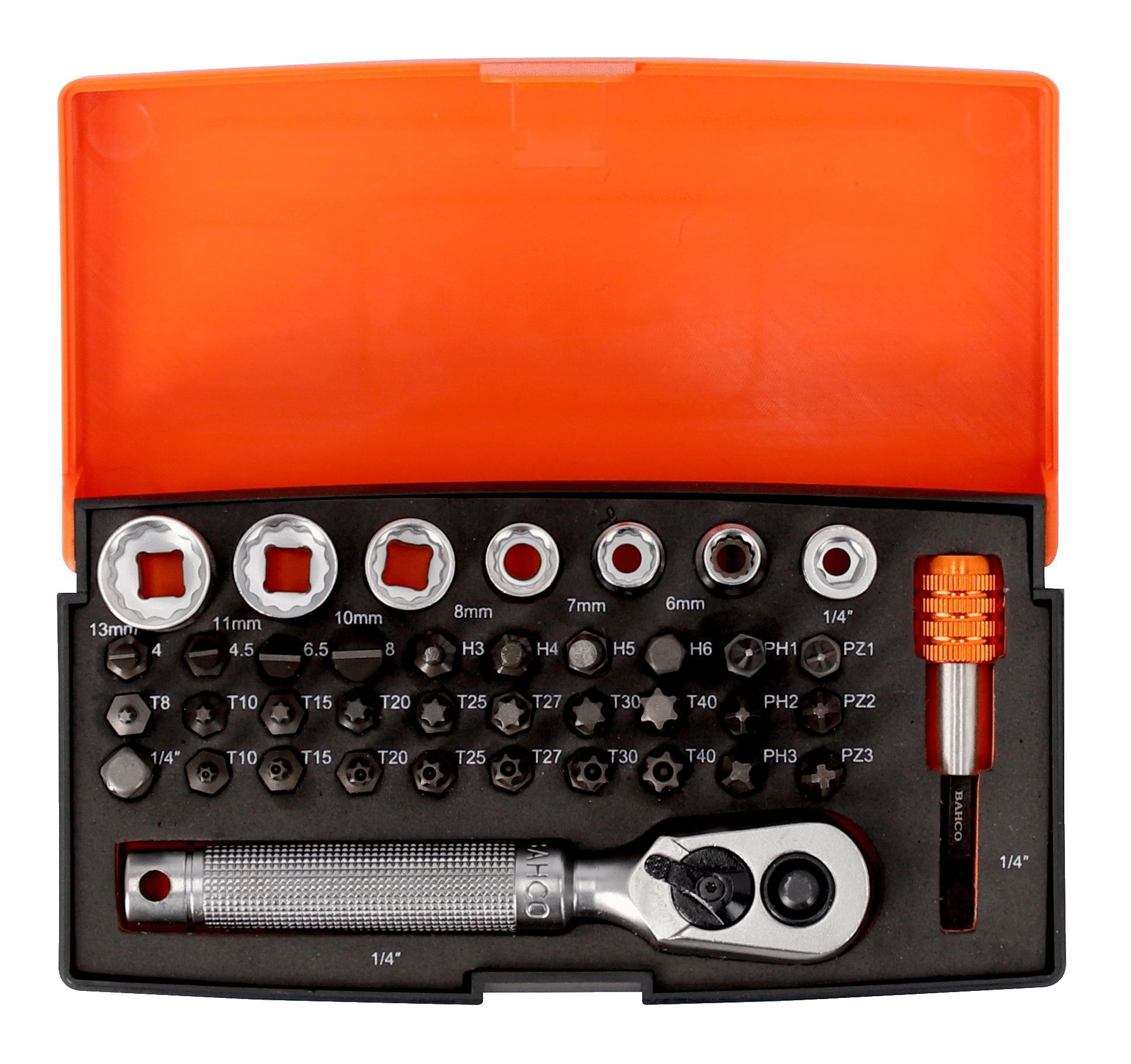 Instrumentu komplekts Bahco SBS39MH; 1/4''; 39 gab.