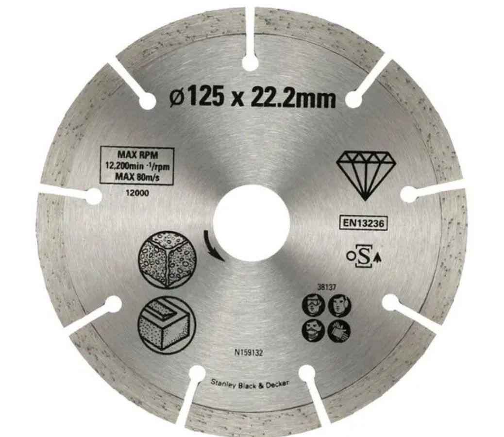 Dimanta griešanas disks Stanley STA38137-XJ; 125x22,2 mm
