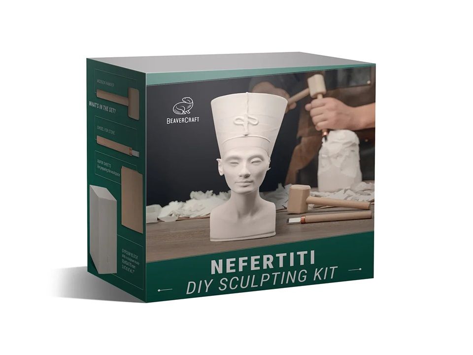Grebšanas komplekts BeaverCraft Nefertiti; kokgriešanai iesācējiem