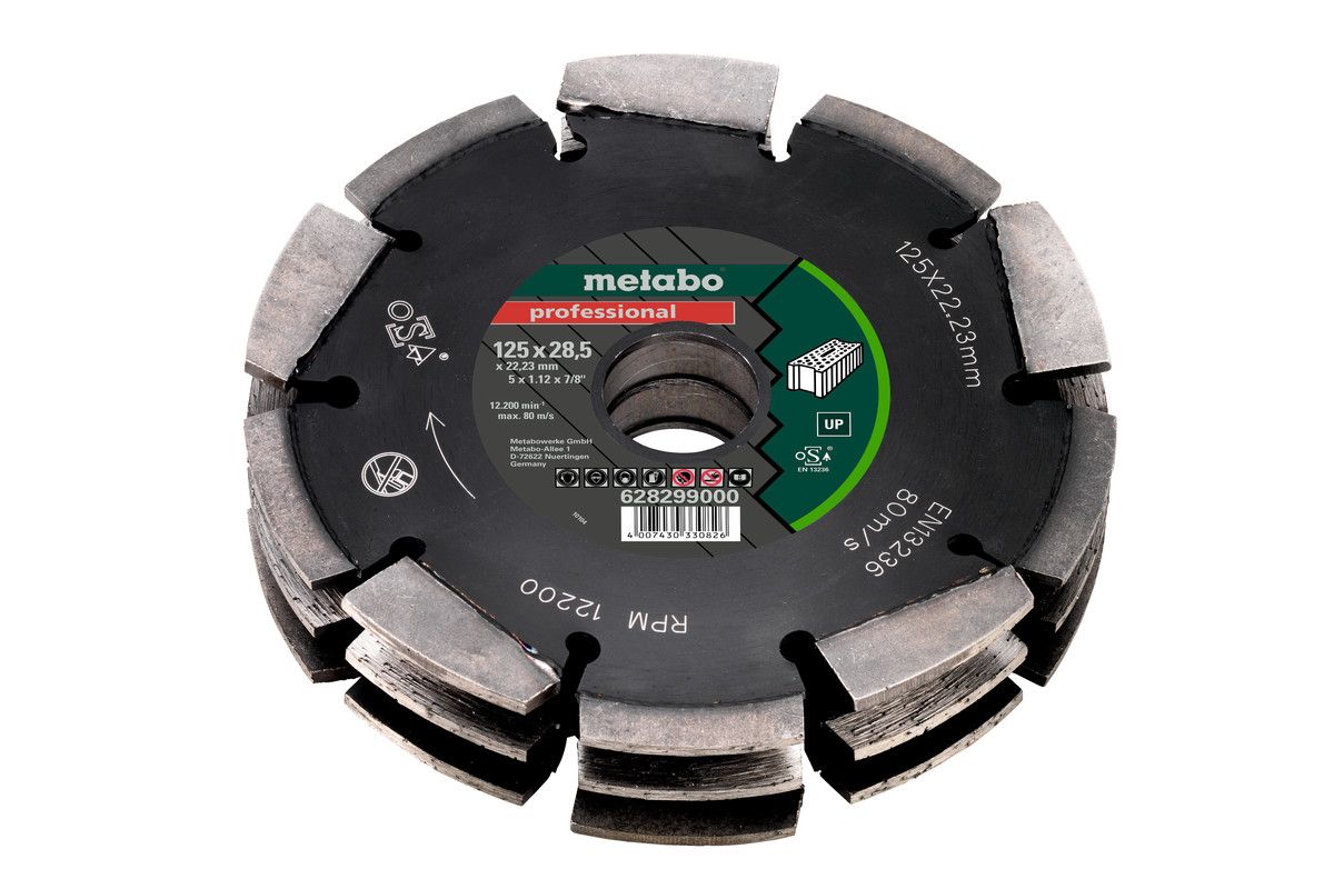Dimanta griešanas disks Metabo 628299000; 125x28,5x22,23 mm